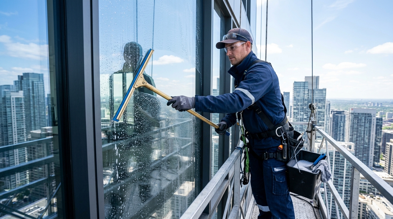 Glas- und Fensterreinigung mit Profi-Equipment